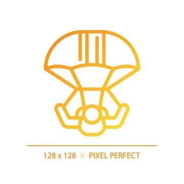 Skydiving outdoor activity gradient linear vector icon 스톡 일러스트