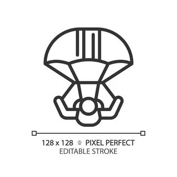 Skydiving outdoor activity linear icon Illustrazione stock