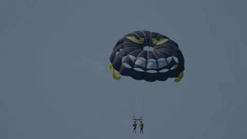 Skydiving over the sea Stock Footage 164794504