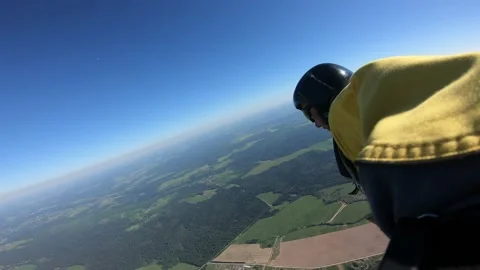 Skydiving. Parachute deployment Stock Footage 156171256