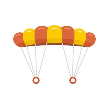 Skydiving parachute icon flat isolated Stock Illustration