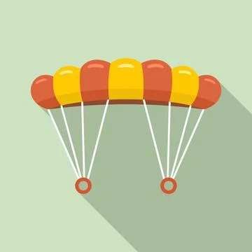 Skydiving parachute icon, flat style Stock Illustration