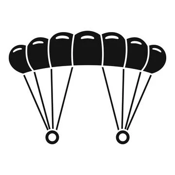 Skydiving parachute icon, simple style Illustrazione stock