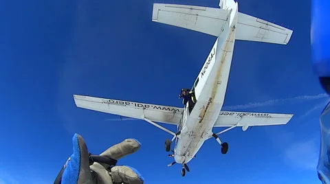 Skydiving person in free fall Stock Footage 41458755