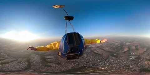Skydiving pilot 360 VR Vídeos de archivo 93258724