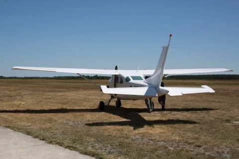 Skydiving plane. After landing . Stock Photos