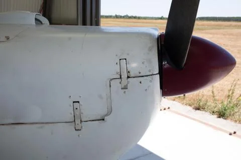 Skydiving plane. After landing . Stock Photos