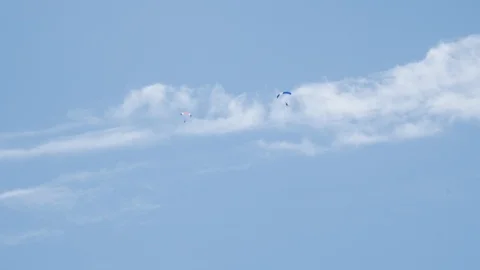 Skydiving from plane Blue Skies falling to Ground Video stock 95977051