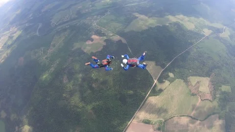 Skydiving. Relative work. Stock Footage 154574562