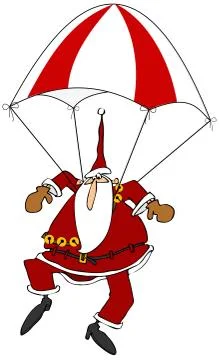Skydiving Santa Stock Illustration