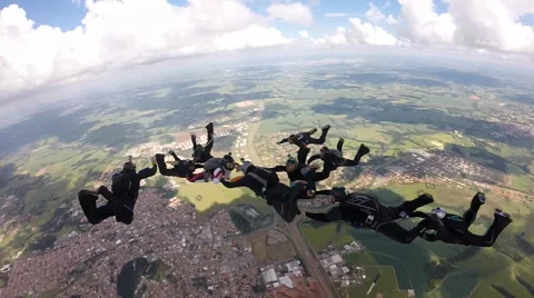 Skydiving separation pov Stock Footage 60113937
