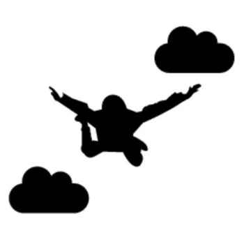 Skydiving silhouette 스톡 일러스트
