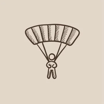Skydiving sketch icon 스톡 일러스트