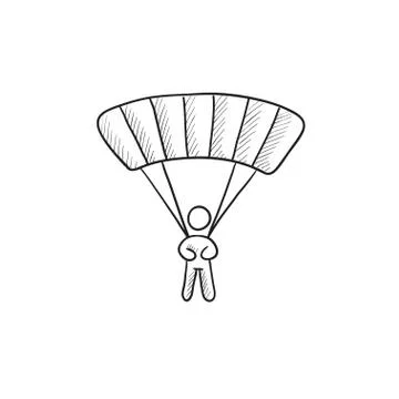 Skydiving sketch icon Stock Illustration