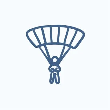 Skydiving sketch icon Illustration