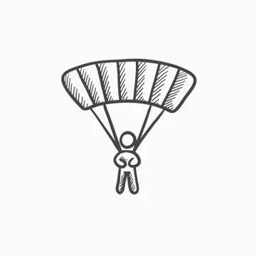 Skydiving sketch icon Stock Illustration