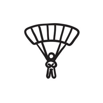 Skydiving sketch icon 스톡 일러스트