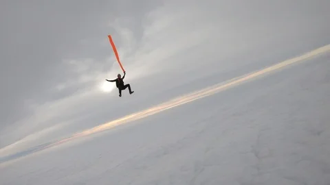 Skydiving. Solo jump Video stock 121744965