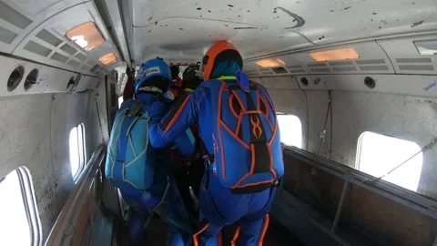 Skydiving. Start. Video stock 150854592