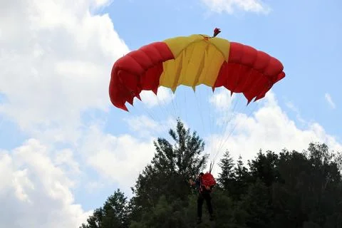 Skydiving in summer Stock Photos