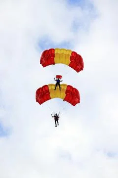 Skydiving in summer Stock Photos
