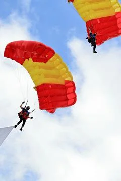 Skydiving in summer Stock Photos