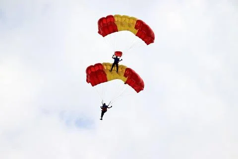 Skydiving in summer Stock Photos