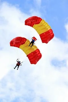 Skydiving in summer Stock Photos