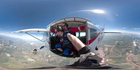 Skydiving tandem 360 VR Video stock 97907195