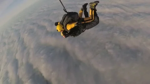 Skydiving. Tandem jump. Stock Footage 84792236