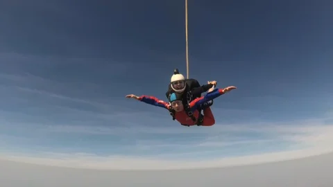 Skydiving. Tandem jump. Stock Footage 89299146
