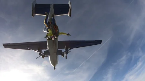 Skydiving. Tandem jump Stock Footage 115312475