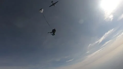 Skydiving. Tandem jump. Stock Footage 140733225