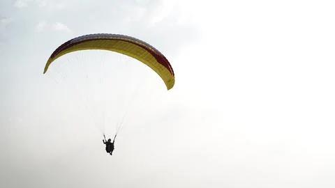 Skydiving in a tea garden 写真素材