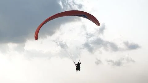 Skydiving in a tea garden Stock Photos