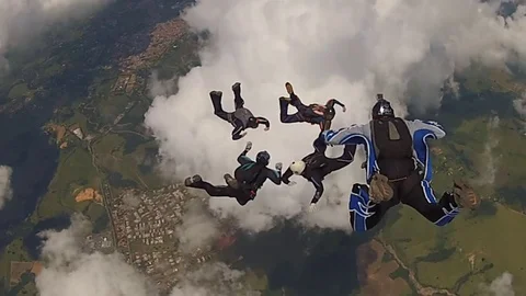Skydiving team Stock Footage 78586164