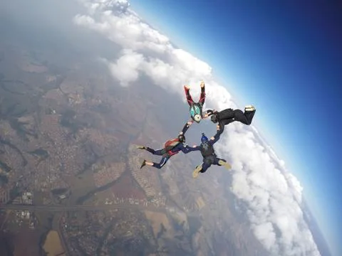 Skydiving team Foto stock