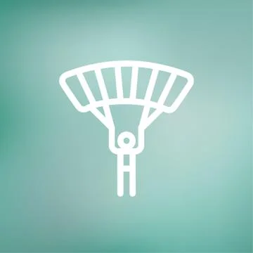 Skydiving thin line icon Illustration