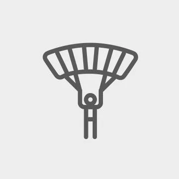 Skydiving thin line icon Illustration