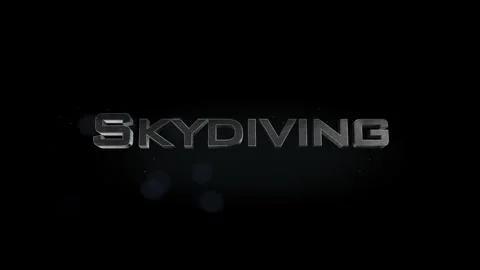 Skydiving title 3D metal text on black alpha channel background Stock Footage 301266747