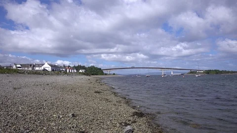 Skye Bridge From Kyleakin Pebble Beach - 3 shots 動画素材 93285908