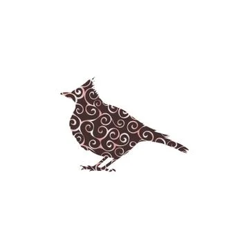 Skylark lark bird spiral pattern color silhouette animal Stock Illustration