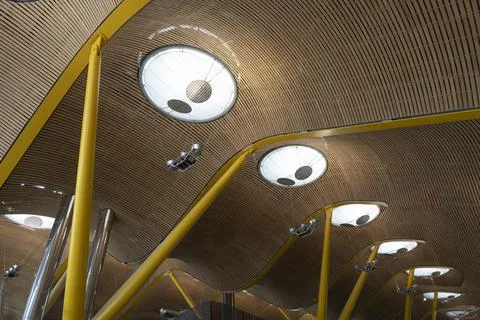 Skylight on the ceiling of Terminal 4 at Madrid Barajas airport Stock Photos