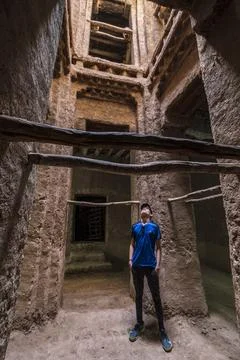Skylight open in the middle of the upper floor courtyard, main residence, Kas Stock Photos