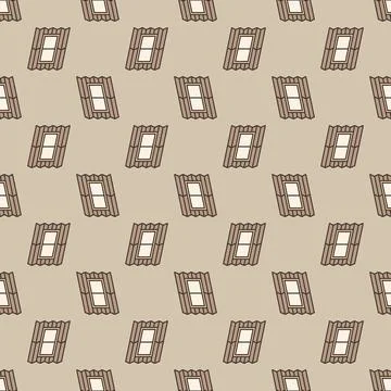 Skylight or Roof Window vector colored seamless pattern Illustrazione stock