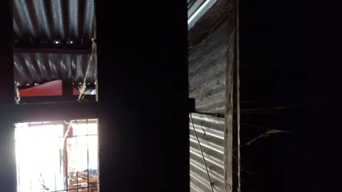 Skylight sliding window in old house Stock Footage 262816047