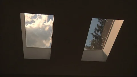 Skylights, clouds on the sky and trees. Stock Footage 111497826