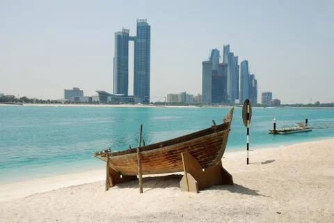 The skyline of abu dhabi Stock Photos