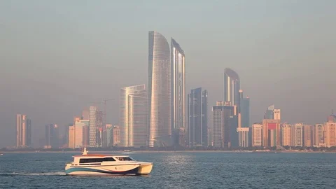 Skyline of Abu Dhabi, UAE Stock Footage 70551809