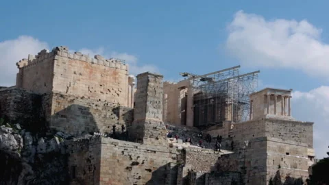 Skyline of the Acropolis in Athens Stock Footage 134047274